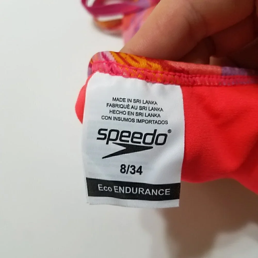 NWT‎ Speedo Rose Violet One Piece Swimsuit Size 8